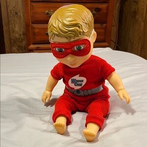 2016 PlayMonster Wonder Crew Superhero Will Doll with Mask 16 inch Red Outfit